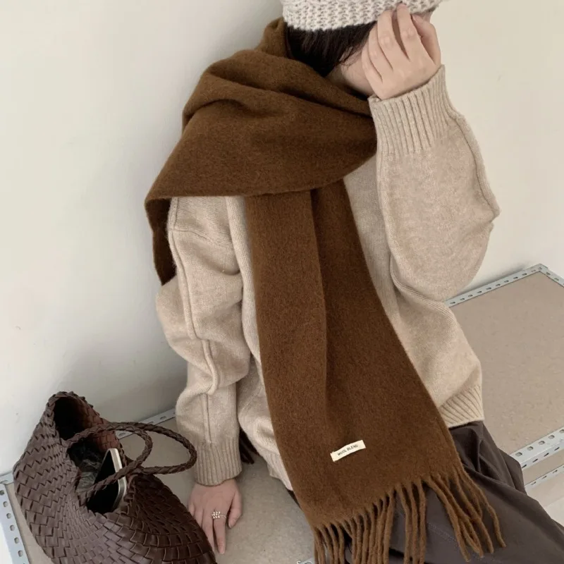 Muffler Men Wool - وشاح شتوي أنيق بتصميم كوري، بلون