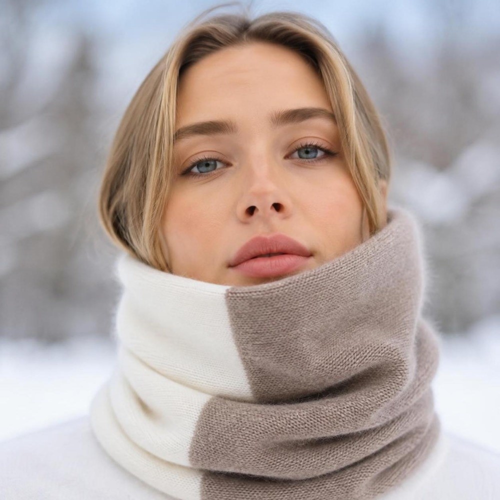 Infinity Scarf Knit - وشاح إنفينيتي ناعم بألوان متداخلة، مقاوم