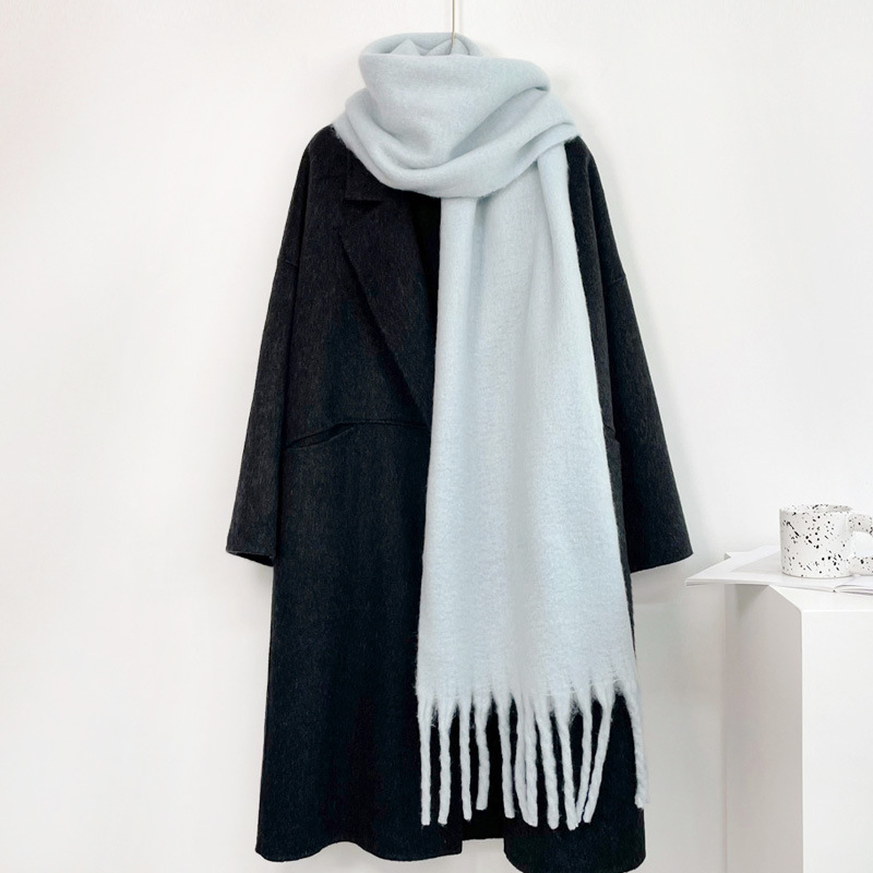 وشاح كشمير بلون موحد للرجال وا - مراجعة Muffler Men Wool وسعره
