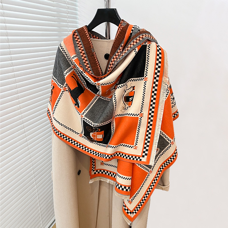 بونشو فاخر دافئ من الكشمير للن - مراجعة Woven Scarf Blanket وسعره
